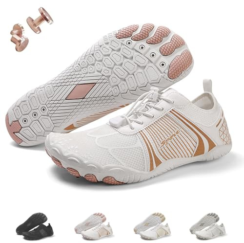 Zapatos de conexión a Tierra con Cobre, Calzado Descalzo de conexión a Tierra, Zapatos de Senderismo Descalzos para Mujer, Suaves y cómodos (A-Pink,36)