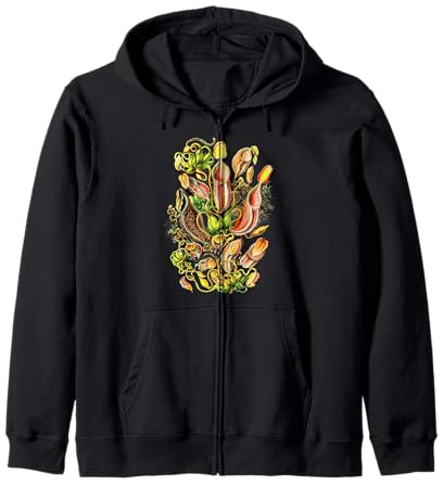 Carnivorous Plant Vintage Botanical Pitcher Plants Zip Hoodie