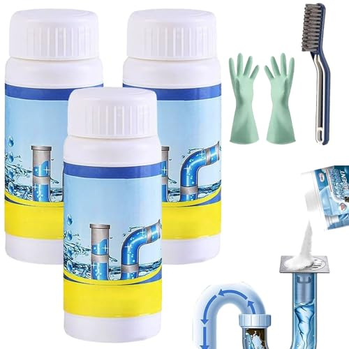 Detergente per scarichi in schiuma extra forte, 2026 nuovo detergente per tubi estremamente forte, detergente per tubi molto efficiente con schiuma attiva, detergente per scarichi extra forte (3pcs)