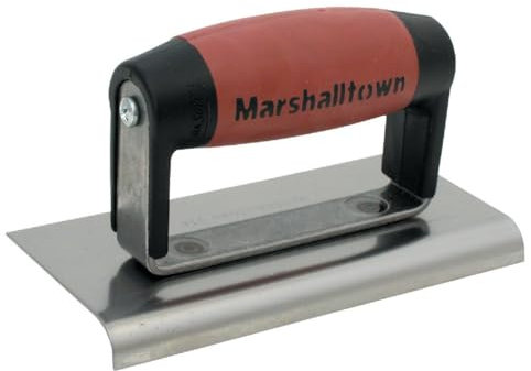 Marshalltown Truelle de Bordure, 14142, extrémités Droites, Manche Durasoft, R 10mm, L 13mm, Acier au Carbone, Dimensions : 152x76 mm