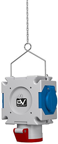 Doktorvolt Stromverteiler Verteiler Energiewürfel Mobilverteiler Baustromverteiler Verteilerkasten Kreuzverteiler Hängeverteiler Mit 1x16A/5P 2x230V Bals Dosen Mit 1,5 m Verzinktkette mDV