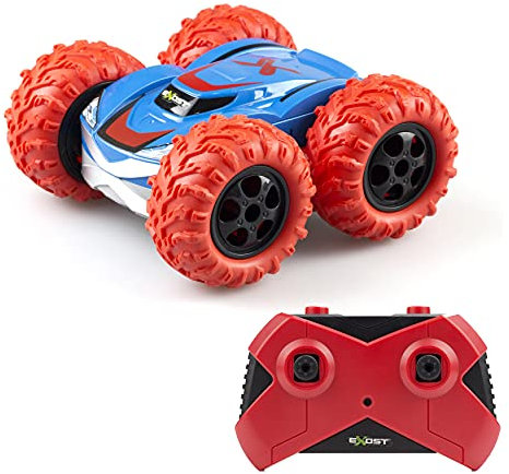 Exost Silverlit Voiture Télécommandée à Piles Tout-Terrain 360 Cross Rouge - Roule sur 2 Faces à 360° - Vitesse : 12km/h - Jouet pour Enfants dès 5 Ans - Emballage Ecologique Facile à Déballer