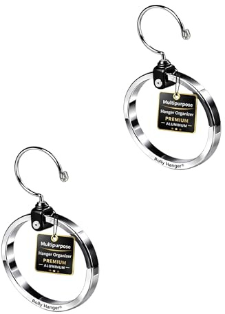 Rolly Hanger® Closet Space Saver – Premium Rotating Aluminum Organizer for Belts, Ties, Hats & Handbags – Heavy Duty 360° Swivel – Declutter & Maximize Storage (2 Pack)