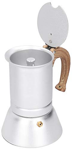 Cyrank Cafetera Espresso de estufa, cafetera de estufa de acero inoxidable de 150 ml, cafetera Moka de 3 tazas, cafetera Espresso para cocina de inducción