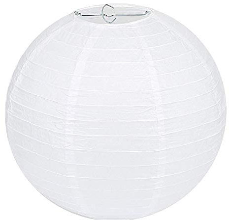 Other Unique White Round Paper Ribbed Lampshade Lantern Bamboo, Classic 30cm / 12, 60W Lampshade, Pack of 1