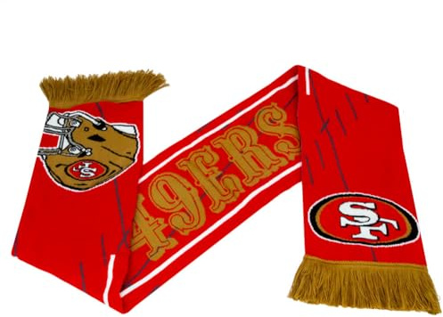San Francisco 49ers NFL Schal Fanschal Scarf ** Team HD Knitted Jaquard Scarf ** in 145 x 20 cm