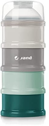 Jané Portionierer mit 4 Fächern, trichterförmiger Deckel zum Dosieren, für Milchpulver oder Brei