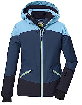 killtec niñas Chaqueta de esquí impermeable/chaqueta funcional con capucha y paranieves KSW 151 GRLS SKI JCKT, dark ocean, 140, 41187-000