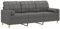 vidaXL Sofa 3 Sitzer, Couch mit Zierkissen, Liegesofa für Wohnzimmer, Polstersofa Sessel Relaxsofa Loungesofa Relaxcouch, Dunkelgrau Stoff