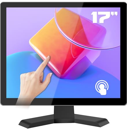 Thinlerain 17 10-Point Touch 4:3 Full HD 1280x1024 Square Touch Screen Monitor with HDMI USB Ports, VESA, Touchscreen for PC POS Machine Win 10 11, Built-in Speakers