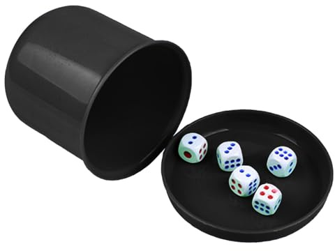 Dice Shaker Cup Set | Tärningskopp med lock | Set med tärningskopp | tärningsskakare med 5 tärningar, tärningskar för bar, familjens tärningsspel