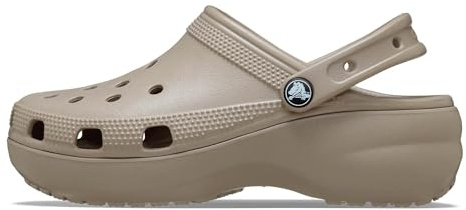 Crocs kvinnors klassiska plattform träsko brungrå storlek 6 UK kvinnor