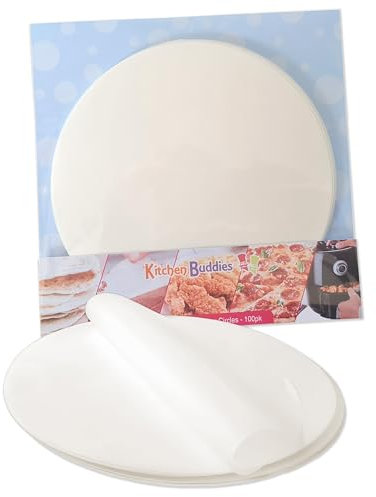 Kitchen Buddies Greaseproof Baking Parchment Circles - 6, 7, 8, 9 & 10 Inch - Pre-Cut Round Tin Liner Papers - Choose Size & Quantity (50, 6 Inch / 15.2cm)