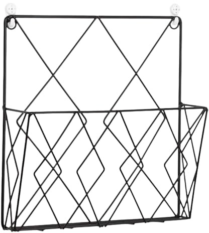 Hängande organisatör väggförvaringsfack 1 våning väggmontering skrivbord arrangör, tidningshållare vägg, hängande väggmapp dokument metall kontor dokument organisatör enkel organisering