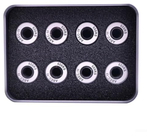 Skateboardlager set med 8, modell 608RS med integrerad distans för förbättrad hållbarhet (vit)