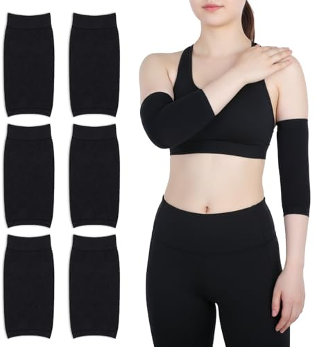 Aysatogc 3 paires de manches à tatouage noires pour avant-bras et bras - Protège-manches à tatouage pour bras - Couvre-tatouage pour homme et femme