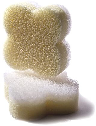 martini SPA - Make Up - Dischetti toglitrucco in spugna doppia azione, poliuretano e ovatta, forma fiore, beige, 12g, 2 unità