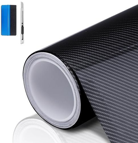 NewL 6D Auto Kohlefaser Aufkleber Hochglanz Vinylfolie Autoinnenraum Wasserdicht und Anti-Kratz-Aufkleber (30cm x150cm)