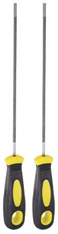 sourcing map 2uds Motosierra Cadena Afilado Lima, 5/32 (4mm) Redondo Escofina Alto Carbono Acero Único Corte con Plástico Mango
