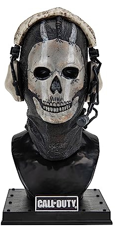Call of Duty Ghost Bust Statue - 8-inch Bust Statue Including Mask, Decorative Headphones, and Weighted Display Stand