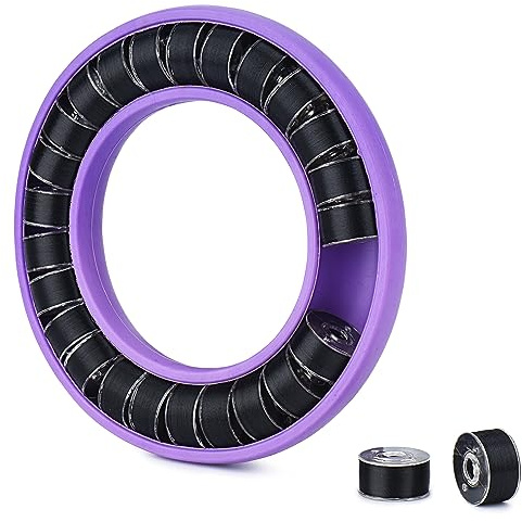 Simthread Size A Class 15 SA156 Prewound Bobbin Thread 60wt Black, 26 Bobbins with Bobbin Saver