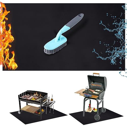 Grillmatte Bodenschutz Grillschutzmatte Feuerfeste Unterlage Grill Faltbare, Grillmatte für Gasgrill Bodenschutz, Grillteppich, Unterlegmatte Bodenschutzmatte, Grillmatten für BBQ