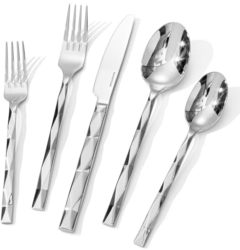 40 Piece 18/10 Silverware Set, Stainless Steel Flatware Cutlery set for 8