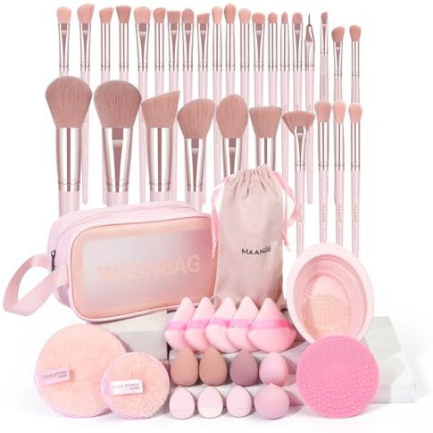 MAANGE Pinselset Makeup 49 Stück Make up Pinsel Set Professionelle Schminkpinsel für Foundation Lidschatten Konturen, Puder und Concealer
