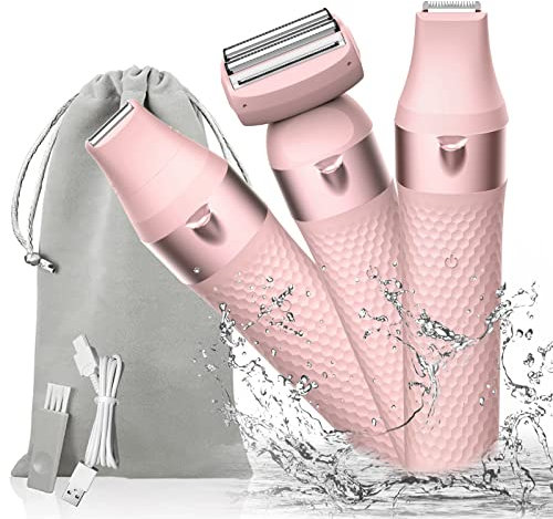 Scdom Intimrasierer für Frauen Elektrisch, 3 in 1 Rasierer Damen Intimbereich Elektrisch mit Double Float Folien und Rutschfestem Silikongriff, Elektrorasierer für Bikinizone, Arme, Beine, Achseln