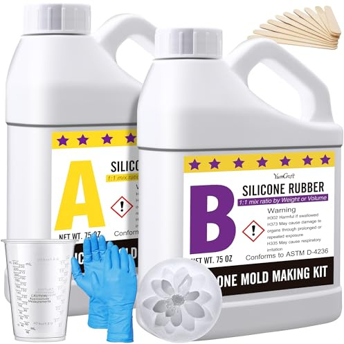 Kit de fabrication de moules en silicone – Caoutchouc liquide élastique pour moulage – Matériau de moulage translucide 18A à séchage rapide pour résine, bougies, savon et travaux manuels