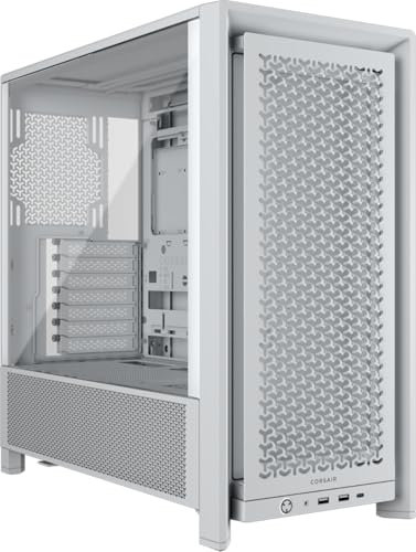 CORSAIR Frame 4000D Caja Modular Mid–Tower ATX para PC – Alto Flujo de Aire, Sistema de Montaje de Ventiladores InfiniRail™, ASUS BTF, MSI Project Zero, Gigabyte Project Stealth – Blanco