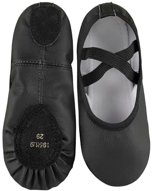 Phoeswan Girls Ballet Shoes, Black Ballet Shoes for Toddler Girls (Size 10)