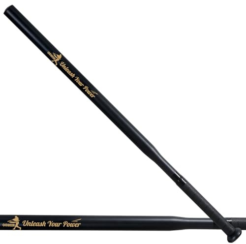 Slim Baseball Trainning Bat 34in 1.7lbs, Thin Power Stick Training Bat Steel Black, 【 PU Wrapped 】