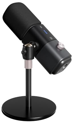 NearStream AM15X Dynamic USB/XLR Microphone, Broadcast Mic for Streaming, Gaming, and Remote Work, Powerful Noise Reduction and Warm Studio Sound with Mute, Gain, and Headphone Jack, Black