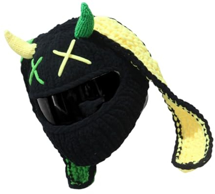 THOANBY Bonnet tricoté, Couvre-Casques de Moto Populaires, Couvre-Casques en Peluche avec Oreilles de Lapin Amusantes, Couvre-Visages complets pour des balades Amusantes et des Cadeaux