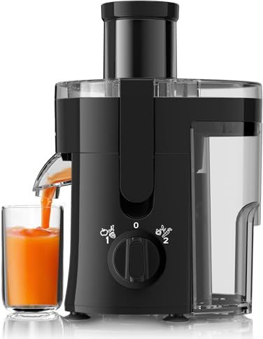 SUPERLEX Spremiagrumi elettrico 400 W centrifuga spremiagrumi con apertura di 65 mm e contenitore da 600 ml per agrumi, mele, limoni, frutta, verdura, facile da pulire