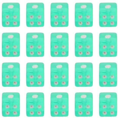 FRCOLOR 500 st plast fyrkantiga kubtärningar 6-sidiga mini supersmå transparenta gröna tärningsbrädor för spelklassrum matematikundervisningstillbehör