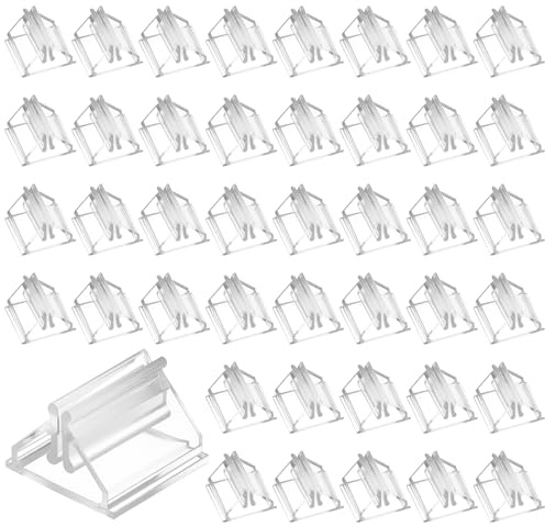 DOPENSPI 50PCS Card Stands, Table Sign Holder Stand Clear Display Stands Menu Holders Picture Stand CardStands for Table for Wedding Photos Memos Pictures Display