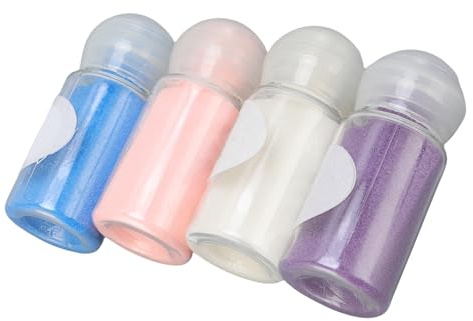 4-färgs värmeaktiverat präglingspulverset i 4x10 ml glasburkar, för Paper Craft DIY-projekt som gratulationskort, klippböcker, inbjudningar och marknadsföringsmaterial