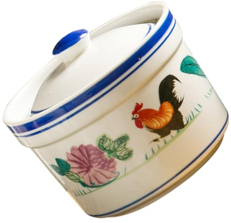 JOINPAYA Ciotola per Zuppa in Ceramica con Coperchio 4,5 Tazza da Stufato Ecologica per Ristorante e Cucina Domestica, Stoviglie in Ceramica per Dessert e Brodo