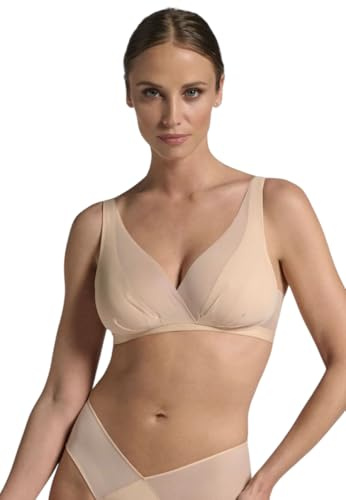 Lepel Reggiseno Donna VelaBra Belseno Tesoro 300, Senza Ferretto, Coppe Spacer in Microfibra, Tulle Incrociato, Sostegno Naturale e Comfort