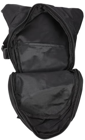 ULTECHNOVO Sacoche de Jambe Moto en Tissu Oxford Noir, Banane de Sport Ceinture et Tour de Jambe Réglables pour Moto et Randonnée