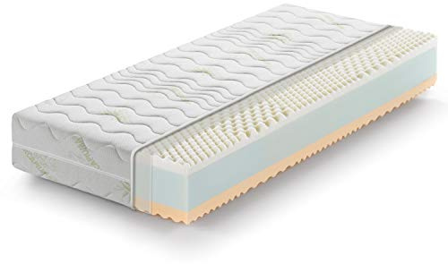 Marcapiuma Colchón viscoelástico Individual 90x180 Alto 21 cm Rainbow de Firmeza Media 5 Zonas Ergonómico Memory Antiácaros Antialérgico Funda Aloe desenfundable 100% Fabricado en Italia