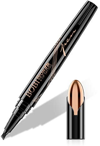 Eyebrow Pencil - Eyebrow Pen with Fork Tip Long-lasting Waterproof Eyebrow Pen and Smudgeproof Brow Pen for Naturally Defined Eyebrows(Dark Brown)