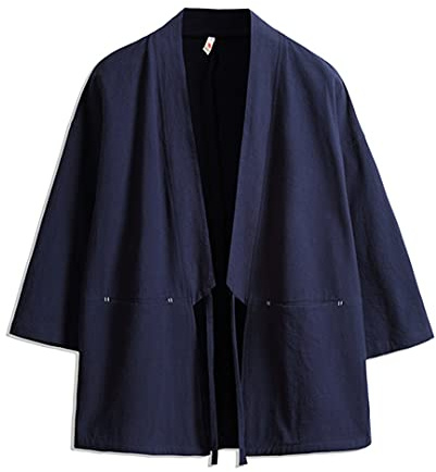 Kimono japonais Harajuku Homme Rouge Coton Kimono Haori Yukata Vêtements traditionnels Japonais