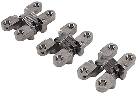 Cerniera a Croce, Mini Cerniere Per Serratura in Lega di Zinco da 43 Mm, Cerniere Invisibili a 180° Nascoste Per Serratura Per Armadio, 3 Pezzi
