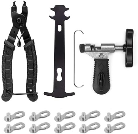 RAFIYU Kettennieter Fahrrad, Fahrradketten Nieten und Kettenschloss Zange, Kettenprüfer Werkzeugsatz, Fahrradketten Reparatur Werkzeug Set für 6-12 Fach Fahrradkette Werkzeug