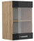 Vicco Küchenglasschrank R-Line, Schwarz Hochglanz/Goldkraft Eiche, 40 cm