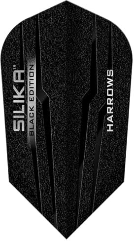 Harrows Dart Silika Black Edition Dart Flight speziell laminiert Dartflight Set Zubehör für Steeldarts und Softdarts (Slim)