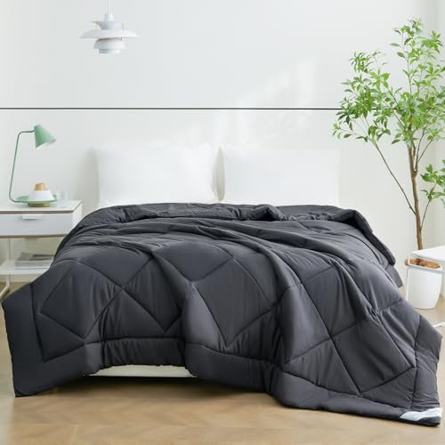 WAVVE Bettdecke 220x240 cm Sommerdecke, Sommer Steppdecke XXL 240x220, Leicht Dünn Weiche Atmungsaktive Sommerbettdecke 220x240cm, Zudecke 150gsm Mikrofaser Grau(240x220cm)